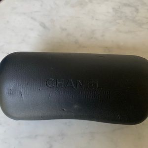 CHANEL Black Clamshell Sunglasses Hard Case W/Logo
